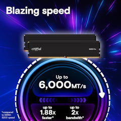 Crucial Pro RAM 48GB Kit (2x24GB) DDR5 6000MT/s (or 5600MT/s or 5200MT/s or 4800MT/s) Desktop Memory CP2K24G60C48U5