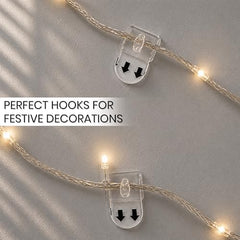 Art Street Hard Plastic 3-Pin Seamless Nail with 2 Spirit Leveler for Photo Frame Wall Picture Frame Hooks Hangers - Set of 25 (White)