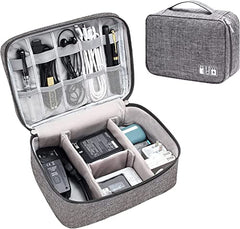 House of Quirk Electronics Accessories Organizer Bag, Universal Carry Travel Gadget Bag for Cables, Plug and More, Perfect Size Fits for Pad Phone Charger Hard Disk (Sky Blue)