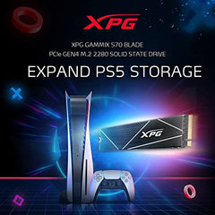 XPG ADATA GAMMIX S70 Blade M.2 NVME 1TB PCIe Gen4x4 2280 Internal Solid State Drive/SSD, Read/Write Speed Up to 7,400/6800 MB/s - (AGAMMIXS70B-1T-CS) Compatible with PC, Laptop and Play Station 5