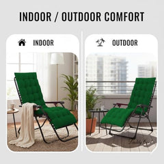 DADDY COOL Multipurpose Extra Long Rocking Chair Cushion for Outdoor and Indoor/Chair pad for Home & Office Chair Filling 18 x 50 Inch Pack of 1 Dark Green (Only Cushion)