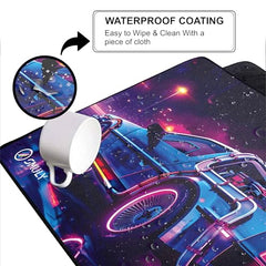 SMULY Gaming Mouse Pad, Large Desk Mat 58.5 x 28 cm, Extended Washable Mousepad, Desk Pad, 2mm Thick Non-Slip Rubber Base, Stitched Edges, Smooth Surface (Multicolour) – Red Hoodie Spider Design