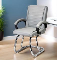 RATISON Special Director Principal Manager Office Visitor with arm Rest with Double Pipe Frame and Cushioned seat Back (2, Black, Double Pipe Frame)