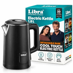 Libra Electric Kettle 1.8 Litre, Stainless Steel Inner Hot Water Kettle