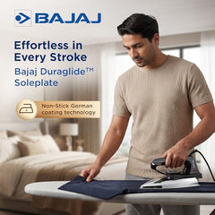 Bajaj DX-2 600W Dry Iron | Advance Soleplate And Anti-Bacterial German Coating Technology | 180 Degree Swivel Cord | Cool Touch Handle | 2-Yrs Warranty 【Black】