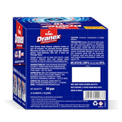 Kiwi Dranex Drain Cleaner Powder | Pack of 6 | Unclogs Drains in 10 Min