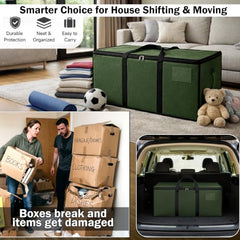 Storite Jumbo Super-Size 81 L Canvas Moisture Proof Heavy Duty Storage Bag | for Toys/Stationery/Blankets/Clothes/Moving Bags MultiPurpose With Strong Reinforced Handles Rectangular Cream (87x26x36 cm)