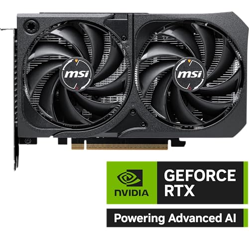 MSI GeForce RTX 5060 8G Shadow 2X OC Graphic Card - NVIDIA GeForce RTX 5060 GPU, 8GB GDDR7 128-bit Memory, 28 Gbps, PCI Express Gen 5 x16 Interface, Upto 2527 MHz, TORX Fan 5.0