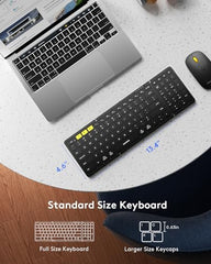 Samsers Foldable Keyboard&Mouse, Samsers Folding Bluetooth Keyboard Mouse Combo, 2.4G + BT5.0 x 2, Full-Size Portable Travel Keyboard & USB-C Rechargeable Wireless Mouse for iOS Android Windows Mac OS