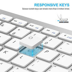 SPARIN Bluetooth Wireless Keyboard and Mouse Combo for iPad 13 and Above (Silver White)