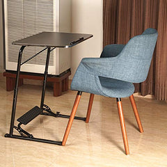 TABLE MAGIC- BADE Multipurpose Laptop Table Mat Finish - Adjustable, Foldable, Portable, Engineered Wood Top with Footrest, Top Size 60 * 45cm (X-Large, Midnight Black)