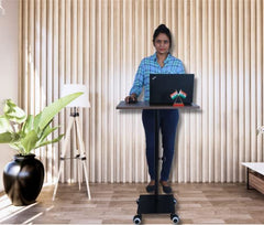 eStand Height Adjustable Multipurpose Table for Seating and Standing Posture(Straight Height Adjustable Table, Black, 72-112 Cms)