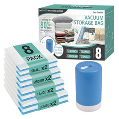 Cozy Essential Travel Vacuum Storage Bags with Rechargeable Cordless USB Pump, Space Saver Bags for Luggage, Suitcase, Carry-On, for Clothes, Blankets, Bedding & Seasonal Storage,15 Combo