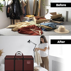 Storite Jumbo Super-Size 81 L Canvas Moisture Proof Heavy Duty Storage Bag | for Toys/Stationery/Blankets/Clothes/Moving Bags MultiPurpose With Strong Reinforced Handles Rectangular Cream (87x26x36 cm)