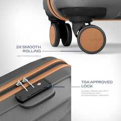 Safari Thorium Royale 8 Wheels Set of 2 Trolley Bags Hard Case Polycarbonate Luggage, TSA Lock, Wet Pouch Organized Interior, Suitcase for Travel, Trolley Bags for International Travel, Vanilla Tan