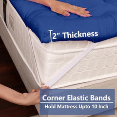 AVI Super Soft 500 GSM Microfiber Bed Mattress Topper for King Size 78x72 Inch | All Season Comfortable Sleep 2 Inch Thick Mattresses Padding King Size -(White, 6.5x6 Feet, 4 Corners Elastic Band)