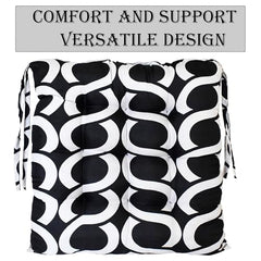 Kuber Industries Chair Pad|Chair Cushion Pad|Chair Cushion with Ties (Blue)