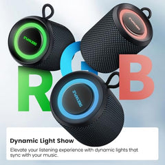 Deeyaple Portable Bluetooth Speaker, IP67 Waterproof Mini Bluetooth Speaker Wireless V5.3 with Stereo Sound,All Day,TWS Pairing,LED Light,Gift for him/her (Red)