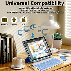 SHARE SUNSHINE Bluetooth Wireless Keyboard and Mouse Combo, Pink Ultra-Slim, Ergonomic, Rechargeable, Compatible with Apple iPad iPhone Samsung Tablet Android PC Mac