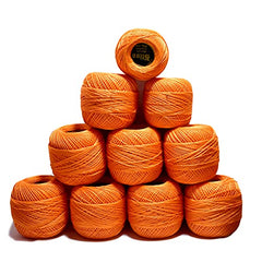 Dhruv Crafts Crochet Cotton Thread Yarn for Cross Stitch, Knitting, Embroidery & Craft Projects, Mercer Crochet Thread Ball, Shade B25 Red, 20 Gram, 0.5 MM Thickness, Sewing & DIY Supplies