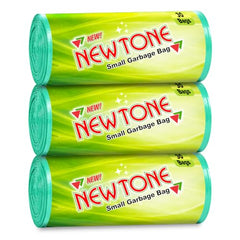 Newtone Garbage Bags | Small 17 X 19 Inches | 180 Bags (30 Bags X 6 Rolls) | Dustbin/Trash bin | Pouch Packing | (Green)