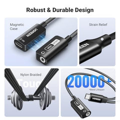 UGREEN Magnetic 2 in 1 USB C to 3.5mm Audio Adapter and Charger with PD 60W