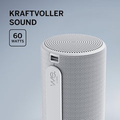We. by Loewe Hear 2 Portable Bluetooth Speaker, 60W Music Power, Deep Bass Subwoofer, 17 Hr Long Battery Life, IPX4 Water Resistant, USB-C Wireless Speaker for Home & Outdoor, Storm Grey