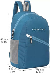 GOOD STAR Navy Blue 30L Daypack | Lightweight, Multipurpose Backpack with Front Zipper Pocket for Travel, Hiking, School & Daily Use - Blue, School Bag for Kids