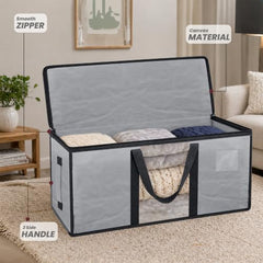 Storite Jumbo Super-Size 81 L Canvas Moisture Proof Heavy Duty Storage Bag | for Toys/Stationery/Blankets/Clothes/Moving Bags MultiPurpose With Strong Reinforced Handles Rectangular Cream (87x26x36 cm)