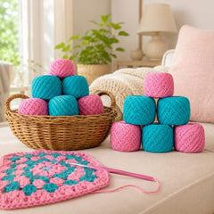 Crochet Cotton Thread Yarn Combo, 10 Rolls for Knitting, Crochet, Embroidery and Craft Making, Soft Decorative Thread for Handmade DIY Projects, Yellow & Green