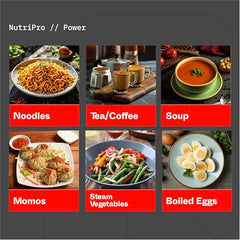 Nutripro Multipurpose Cook Kettle With 1.5L Stainless Steel Inner Pot, Steel (Cream & Brown, 600W)