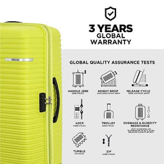 American Tourister Liftoff+ with TSA Lock & 8 Wheel, 3Pc Set (Small +Medium +Large) Hard PP Check-in Suitcase for Travel/Trolley Bag for Travel/Travel Bag with Double Wheel - Spa Blue