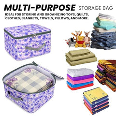 Storite 2 Pack Nylon Wardrobe Bag Underbed Cloth Storage Organizer | Moisture Proof Storage Bag, Storage box for Clothes Saree Bags, Zippered Closure & Handle - Magenta,37x34x23 cm