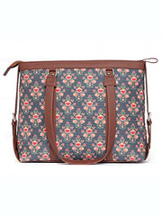 ZOUK Office Bag | Stylish Bags for Office Use | Laptop Bag 15.6 inch | Stylish Tote for Office Use | Purse for Women | Vegan Leather Handbag | Daily & Travel Use | Multicolor Mandala Print