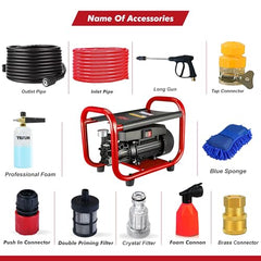 TEXUM CPW 1D Commercial Portable high Pressure Car Washer Machine for Washing car, Bike, Vehicles, 350 Bar Max Pressure and 3.0 KW Motor Power. (Updated Model)