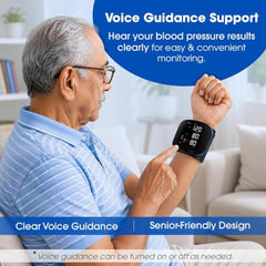 Govee Digital Wrist Blood Pressure Monitor with Heart Rate Display, Automatic BP Checker with Large LCD Screen, Adjustable Wrist Cuff, Memory Function & Rechargeable Design for Home Use