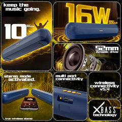 Dubstep Pop 600 Wireless Speaker, 15 Hrs Playtime, 52mm Driver, TWS Pairing, 6W Output Bluetooth Speakers (Grey)