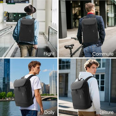 Red Lemon BANGE Captain Business Smart Backpack Water-Resistant fit 15.6 Inch Laptop Backpack with USB Charging Port,Travel Durable Backpack for Men and Women (Black)