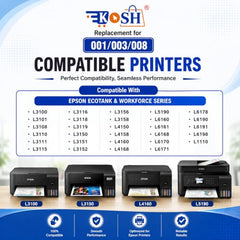 KOSH T664 Refill Ink Compatible for Epson L130, L310, L361, L380, L405, L565, L365, L485, L220, L360, L130, L130 and L380 Printers (4, Black Pack of 4)