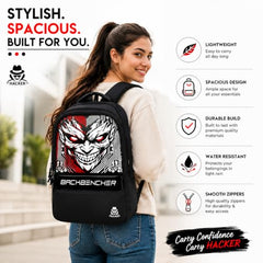 HACKER Laptop Backpack for Men & Women | Stylish Spider Printed Backpack | Durable School, College & Office Bag | Spacious Travel Backpack with Padded Laptop Compartment & Adjustable Straps