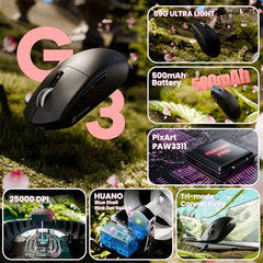 ATTACK SHARK G3 Wireless Gaming Mouse, Black