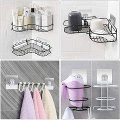 AMIQUS 10 Pcs Hevy Duty Self Adhesive Hook for Hanging Kitchen Item and Other Stainless Steel, Gold Waterproof, Strong Towels, Keys, Utensils,Robes Double-Sided Transparent (Double Claw V Shape)