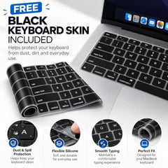 PC LABEL Matte Finish Hard Shell Case for MacBook Pro 14 Inch ((2021–2026) M4/M3/M2/M1 A3112/A3185/A3401/A2918/A2992/A2779/A2442/A3426/A3427), Lightweight Protective Cover with Free Black Keyboard Skin