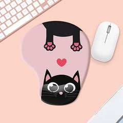 ZORBES® Mouse Pad with Wrist Support, Funny Cat Ergonomic Mouse Pad | I'm Fine Motivational Memo Design, Soft Gel Rest, Non-Slip Mouse Mat for Office Home