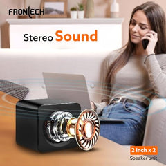 FRONTECH 2.0 Multimedia Speakers with USB Power, AUX Connectivity & Volume Control (SPK-0002BLK)