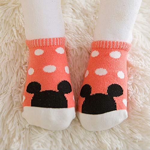 SYGA Small Size 4 Pair Non Slip Cloud and Mickey Design Ankle Length Baby Socks