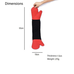 SYGA Red and Black Biconnected Circle Short High Temperature Silicone Gloves Waterproof Ironing Insulated Oven Silicone Glove