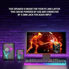 Ant Esports GS170 Gaming Speaker for PC, Stereo 2.0 USB Powered Desktop Speaker with 3.5 mm Aux-in, in-line Volume Control, RGB LED Lights Mini Multimedia Speakers for PC, Laptop, Tablet, Cellphone