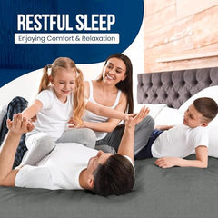9villa 100% Waterproof Premium Cotton Feel Mattress Protector | Ultra Soft Breathable & Hypoallergenic Fitted Bed Protector Terry Cover (Grey, Single Bed 72 x 36,6 x 3 Feet)