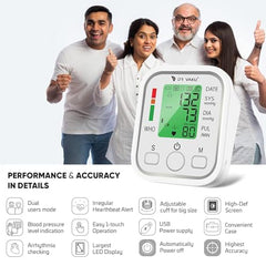 DR VAKU® BP Monitor Fully Automatic Blood Pressure Machine to Check Digital Accurate Level for Home Monitoring Device with Talking Function,Large Display + Cuff Kit Best Accurate Apparatus Measurement with 20w PD QC Adapter- White